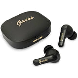 Casti wireless Guess Script Metal Logo (GUTWSX45PGSK), Bluetooth V5.4, TWS, cu Microfon, Type-C, 400mAh, negru
