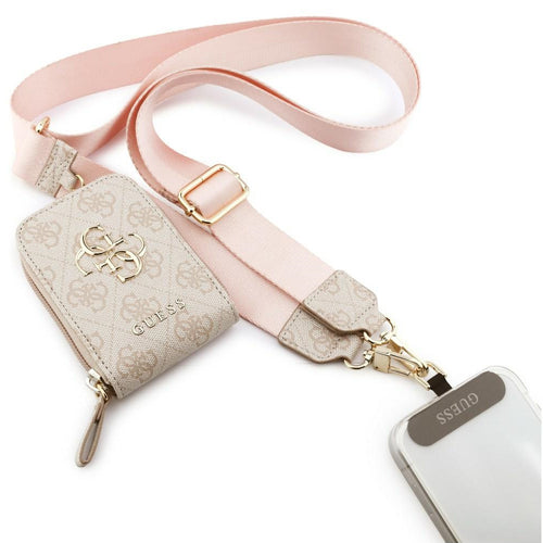 Guess Universal Strap 4G Metal Logo (GUUCNKP4DGMP), cu Small Purse pentru Accesories, reglabil, Eco Leather, Roz