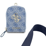 Guess Universal Strap 4G Metal Logo (GUUCNKP4DGMB), cu Small Purse pentru Accesories, reglabil, Eco Leather, Albastru