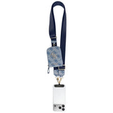 Guess Universal Strap 4G Metal Logo (GUUCNKP4DGMB), cu Small Purse pentru Accesories, reglabil, Eco Leather, Albastru