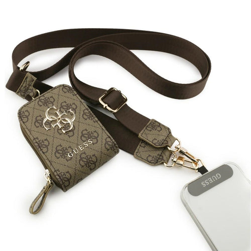 Guess Universal Strap 4G Metal Logo (GUUCNKP4DGMW), cu Small Purse pentru Accesories, reglabil, Eco Leather, Maro