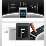 Statie de incarcare UGREEN X773 (65620B), GaN, Incarcare rapida, USB, 4x Type-C, cu Smart Afisaj digital, 100W, gri