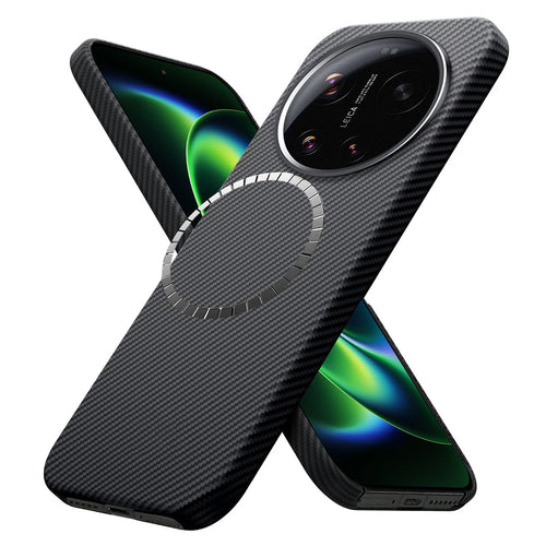 Husa pentru Xiaomi 17 Ultra, Techsuit Aramid Fiber MagSafe, negru