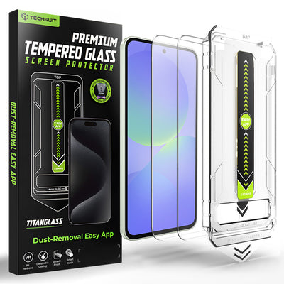 Folie de protectie pentru Samsung Galaxy A36 5G, Techsuit [Fingerprint Unlock Compatible] TitanGlass CrystalHD (2 pack)