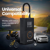 Techsuit Car Compressor GoInflate (AI1), Wireless, cu Flashlight, 4000mAh, Baterie externa, 17L/min Airflow, 150PSI, Negru