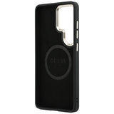 Husa pentru Samsung Galaxy S26 Ultra, Guess Saffiano Peony Embossed Ring MagSafe (GUHMS26LPSAMSECK), negru