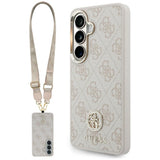 Husa pentru Samsung Galaxy S26, Guess 4G Big Rhinestone Triangle Strap (GUHMS26SP4G4DCSP), roz