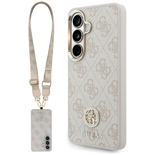 Husa pentru Samsung Galaxy S26, Guess 4G Big Rhinestone Triangle Strap (GUHMS26SP4G4DCSP), roz