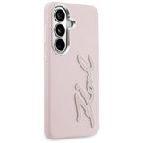 Husa pentru Samsung Galaxy S26, Karl Lagerfeld Full Wrapped Grained Piele cu Signature Resin Logo (KLHCS26SPGFKSRSP), roz