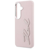 Husa pentru Samsung Galaxy S26, Karl Lagerfeld Full Wrapped Grained Piele cu Signature Resin Logo (KLHCS26SPGFKSRSP), roz