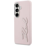 Husa pentru Samsung Galaxy S26, Karl Lagerfeld Full Wrapped Grained Piele cu Signature Resin Logo (KLHCS26SPGFKSRSP), roz