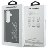 Husa pentru Samsung Galaxy S26, Karl Lagerfeld Full Wrapped Grained Piele cu Signature Resin Logo (KLHCS26SPGFKSRSK), negru