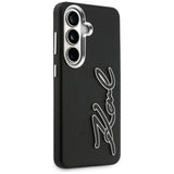 Husa pentru Samsung Galaxy S26, Karl Lagerfeld Full Wrapped Grained Piele cu Signature Resin Logo (KLHCS26SPGFKSRSK), negru