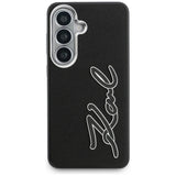 Husa pentru Samsung Galaxy S26, Karl Lagerfeld Full Wrapped Grained Piele cu Signature Resin Logo (KLHCS26SPGFKSRSK), negru