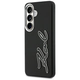 Husa pentru Samsung Galaxy S26, Karl Lagerfeld Full Wrapped Grained Piele cu Signature Resin Logo (KLHCS26SPGFKSRSK), negru