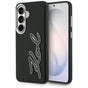 Husa pentru Samsung Galaxy S26, Karl Lagerfeld Full Wrapped Grained Piele cu Signature Resin Logo (KLHCS26SPGFKSRSK), negru