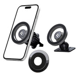 Suport auto Spigen MFT13 (ACP08315), MagSafe, pentru Bord, Grila ventilatie, 360A° Rotatie, Prindere magnetica, Universal, Reglabil, argintiu