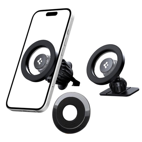 Suport auto Spigen MFT13 (ACP08314), MagSafe, pentru Bord, Grila ventilatie, 360A° Rotatie, Prindere magnetica, Universal, Reglabil, negru