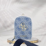 Guess Universal Strap 4G Metal Logo (GUUCNKP4DGMB), cu Small Purse pentru Accesories, reglabil, Eco Leather, Albastru