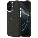 Husa pentru iPhone 17, Guess Peony Hot Stamp MagSafe (GUHMP17SPSAMSECK), negru