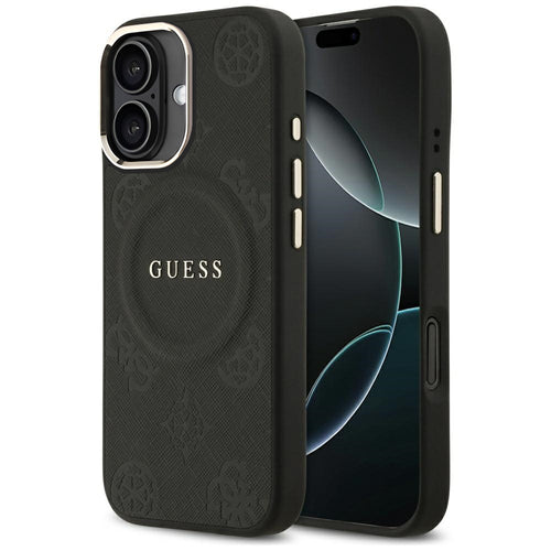 Husa pentru iPhone 17, Guess Peony Hot Stamp MagSafe (GUHMP17SPSAMSECK), negru
