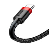 Cablu Baseus de date Cafule (Catklf-A91), USB to Type-C, 3A, 0.5m, negru;rosu