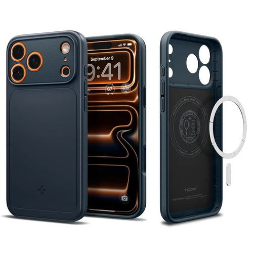 Husa pentru iPhone 17 Pro Max, Spigen Thin Fit MagSafe (ACS10277), albastru inchis