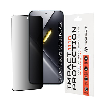 Folie de protectie pentru Xiaomi POCO X8 Pro Max, Techsuit 111D Privacy Full Glue