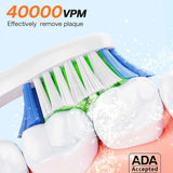 Periuta de dinti electrica Bitvae dinti electrica Daily (D2), Ultrasonic, 8 Heads, Case, Timer, 5 Modes, W-shape Bristles, Reincarcabil, alb