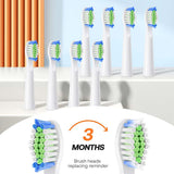 Periuta de dinti electrica Bitvae dinti electrica Daily (D2), Ultrasonic, 8 Heads, Case, Timer, 5 Modes, W-shape Bristles, Reincarcabil, alb