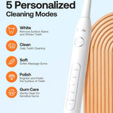 Periuta de dinti electrica Bitvae dinti electrica Daily (D2), Ultrasonic, 8 Heads, Case, Timer, 5 Modes, W-shape Bristles, Reincarcabil, alb