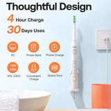 Periuta de dinti electrica Bitvae dinti electrica Daily (D2), Ultrasonic, 8 Heads, Case, Timer, 5 Modes, W-shape Bristles, Reincarcabil, alb