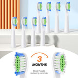 Periuta de dinti electrica Bitvae dinti electrica Daily (D2), Ultrasonic, 8 Heads, Case, Timer, 5 Modes, W-shape Bristles, Reincarcabil, alb