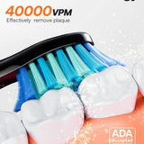 Periuta de dinti electrica Bitvae dinti electrica Daily (D2), Ultrasonic, 8 Heads, Case, Timer, 5 Modes, W-shape Bristles, Reincarcabil, alb