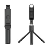 Selfie stick Techsuit Mini (S05-S), Compact Tripod Mount cu Bluetooth Telecomanda, LED Light, Pliabil, 105cm, negru