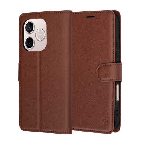 Husa pentru Honor 600 Lite, Techsuit Leather Folio, maro