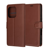 Husa pentru Honor 600 Lite, Techsuit Leather Folio, maro