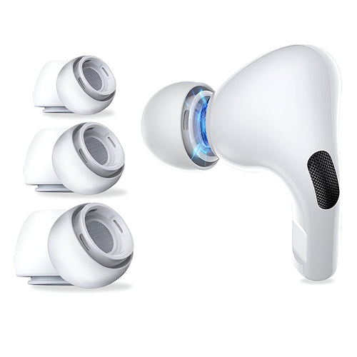 Husa casti pentru AirPods Pro 1/2, Techsuit Pack Replacement Ear Tips Airvibe Et1 Premium Silicone Xs S L Sizes, alb
