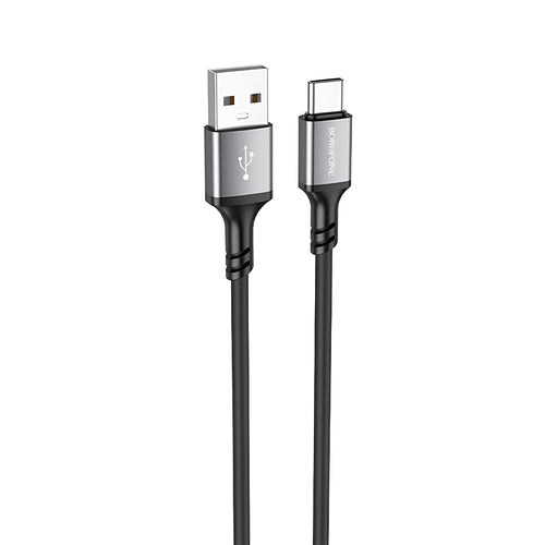 Cablu Borofone de date (BX83), USB to Type-C, Silicon, Universal, 3A, 1m, negru