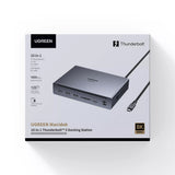 Hub USB UGREEN Docking station U712 10in1 (75795F), Incarcare rapida, 2x Thunderbolt 5, 3x USB, RJ45, DP, SD/TF, 8K@60Hz, 120Gbps, gri