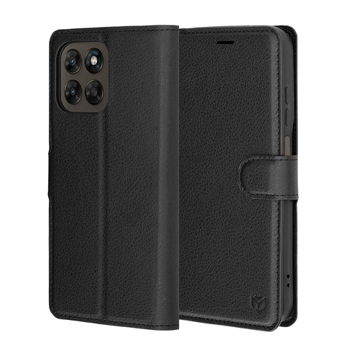 Husa pentru Motorola Moto G77, Techsuit Leather Folio, negru