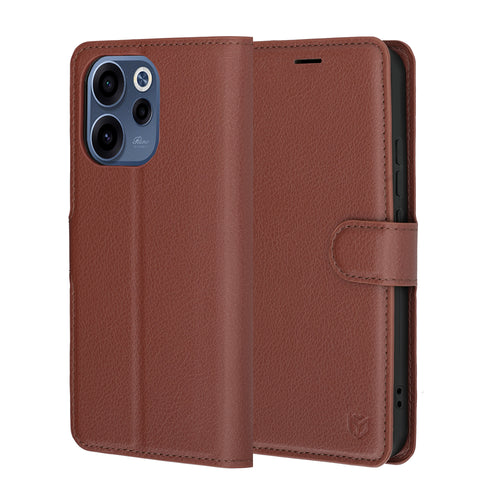 Husa pentru OPPO Reno15 F, Techsuit Leather Folio, maro