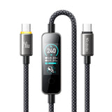 Cablu Mcdodo de date (CA-8750), Type-C to Type-C, cu TFT Screen Display, Nylon Braided, Aliaj aluminiu, 240W, 1.2m, negru