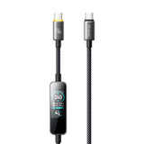 Cablu Mcdodo de date (CA-8750), Type-C to Type-C, cu TFT Screen Display, Nylon Braided, Aliaj aluminiu, 240W, 1.2m, negru