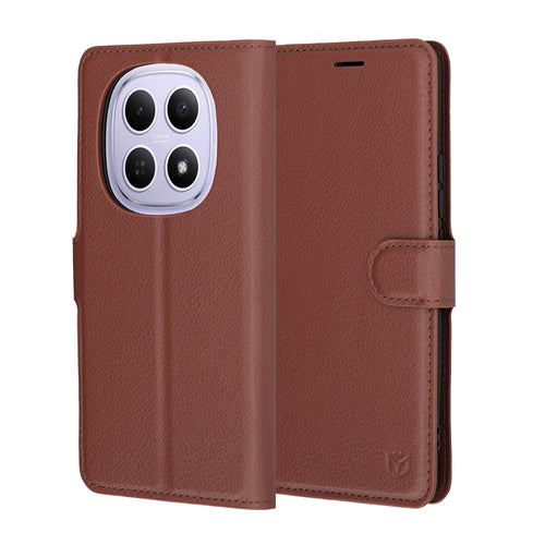 Husa pentru Xiaomi Redmi Note 15 4G, Techsuit Leather Folio, maro