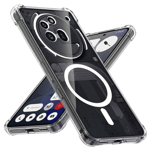 Husa pentru Nothing Phone (3a) Pro, Techsuit Shockproof Clear Silicone MagSafe, transparenta