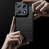 Husa pentru Motorola Signature, Techsuit Carbon Silicone, negru
