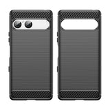 Husa pentru Sony Xperia 10 VII, Techsuit Carbon Silicone, negru