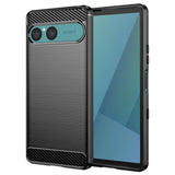 Husa pentru Sony Xperia 10 VII, Techsuit Carbon Silicone, negru