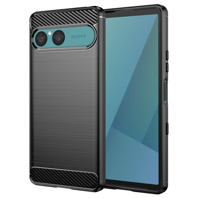 Husa pentru Sony Xperia 10 VII, Techsuit Carbon Silicone, negru